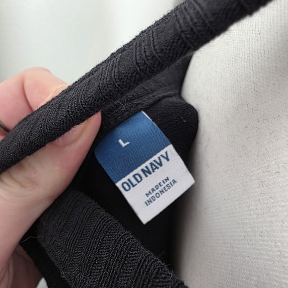 NEW Old Navy Black Ribbed Knit Halter Side Slit Fitted Midi Dress Size Large - Picture 5 of 10